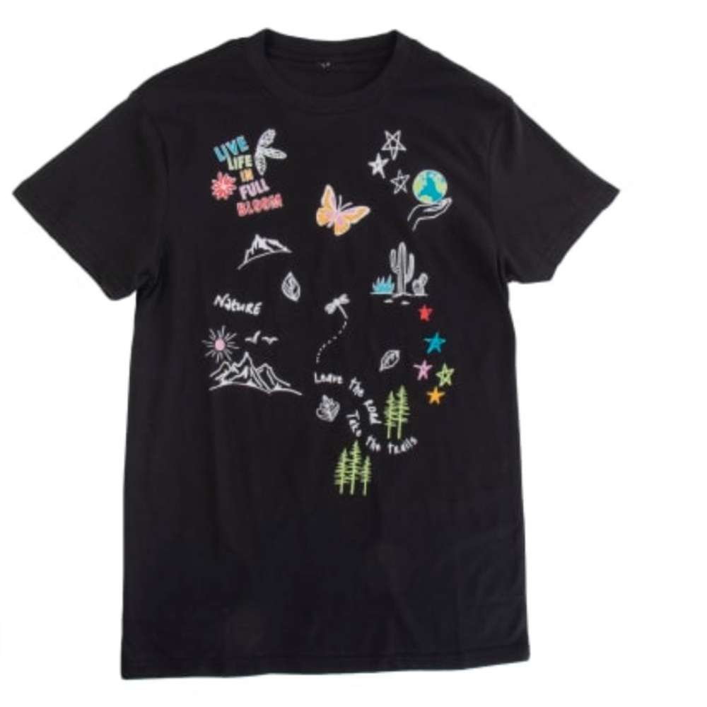 Women’s t-shirt graphic tee ‘take the trails' size large black top shirt sleeve - Picture 2 of 9